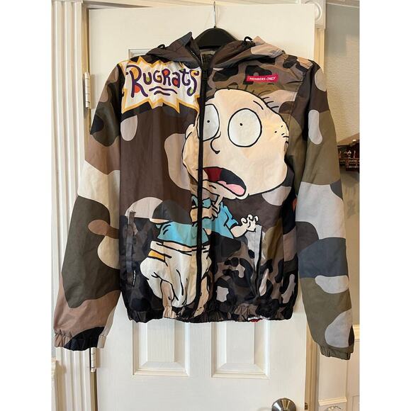 Members Only Nickelodeon Rugrats All Over Print Puffer Jacket Coat Men Medium - Picture 1 of 13